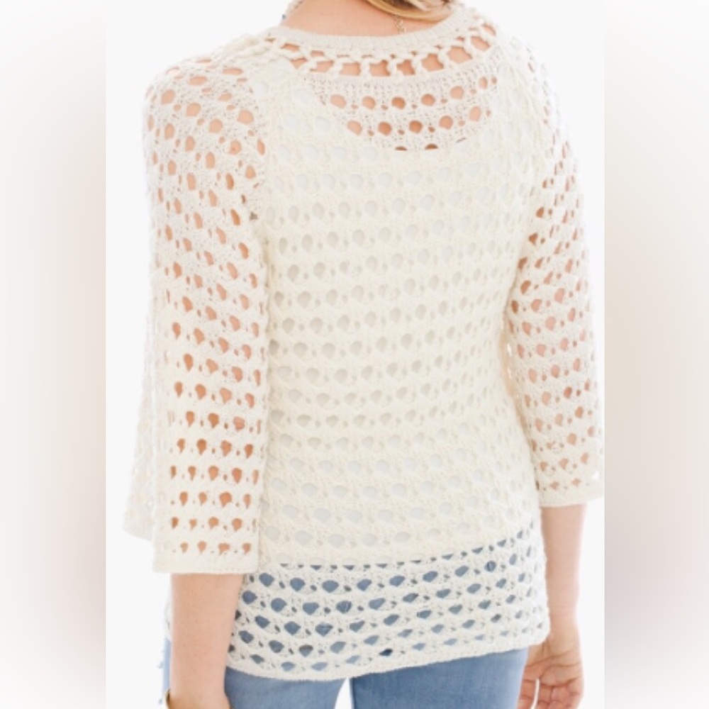 NWT Angel crochet white top/sweater sz M